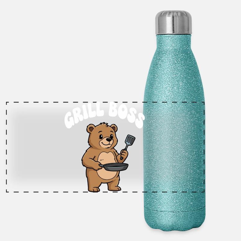 Grill Bear Cooking Design Gourde isotherme panoramique pailletée 500 ml