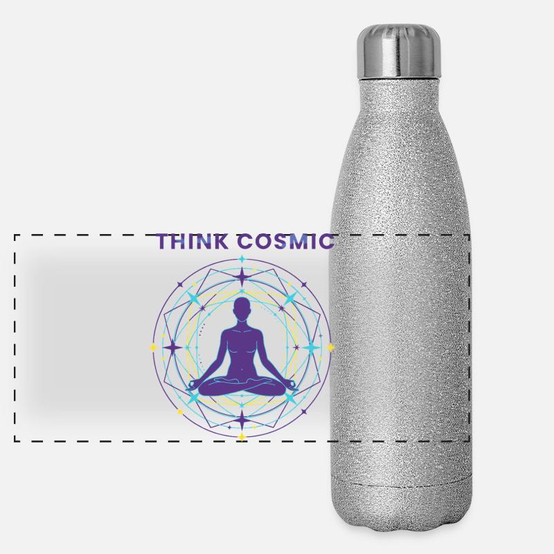 Kosmische Meditation Panorama Glitzer Isolierflasche 500 ml
