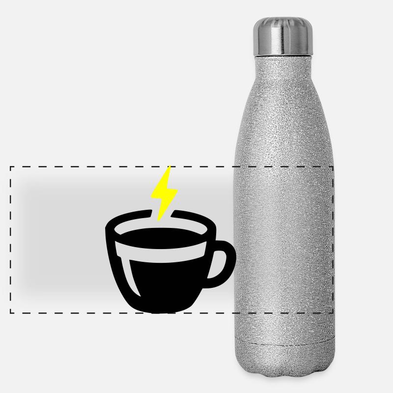 Latte Art Love: Latte Art Energy Coffee Vector Panoramic Glitter Thermal Bottle 500 ml