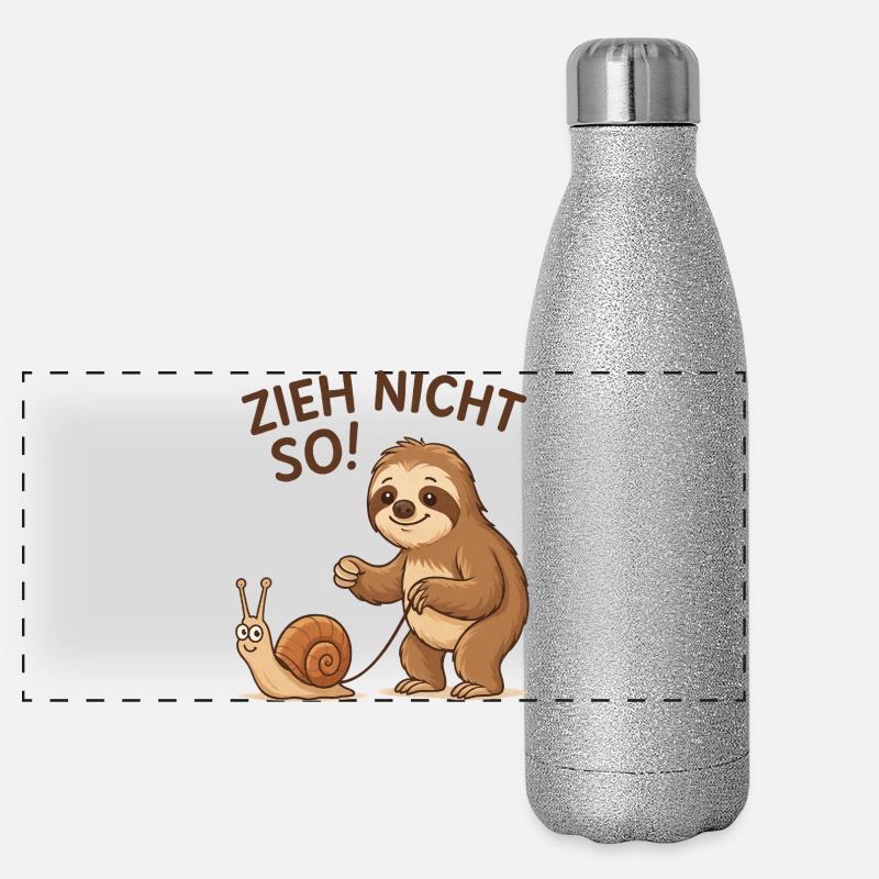 Ne tire pas comme ça ! Escargot paresseux Gourde isotherme panoramique pailletée 500 ml