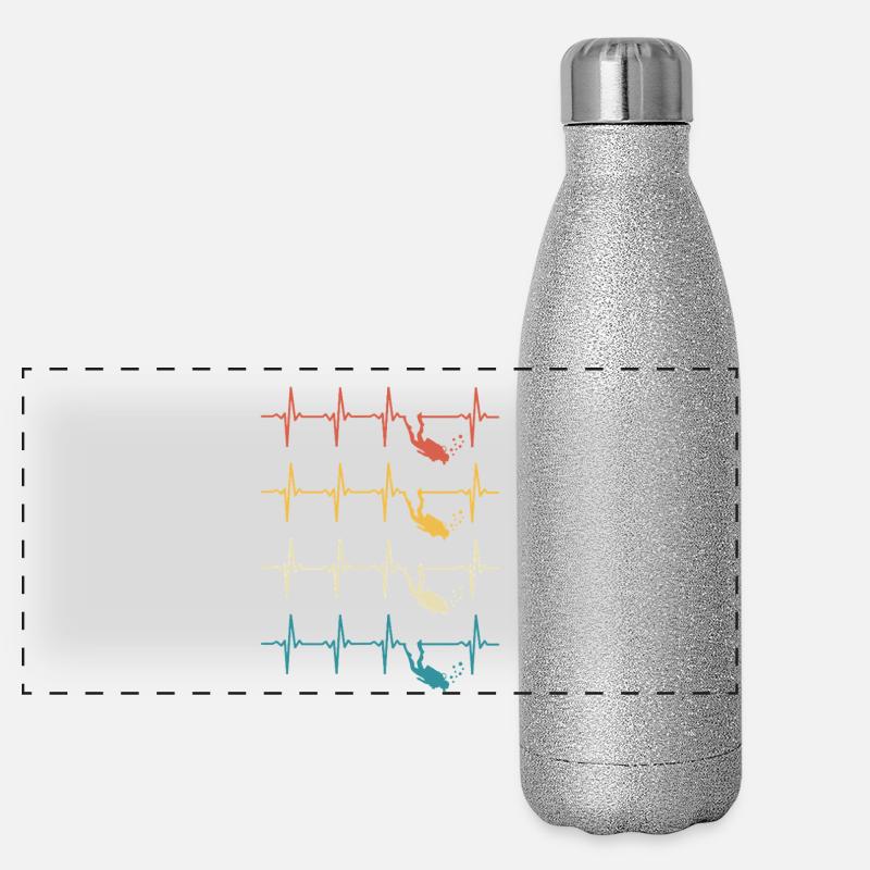 plongeur battement de coeur plongée diver diving Gourde isotherme panoramique pailletée 500 ml