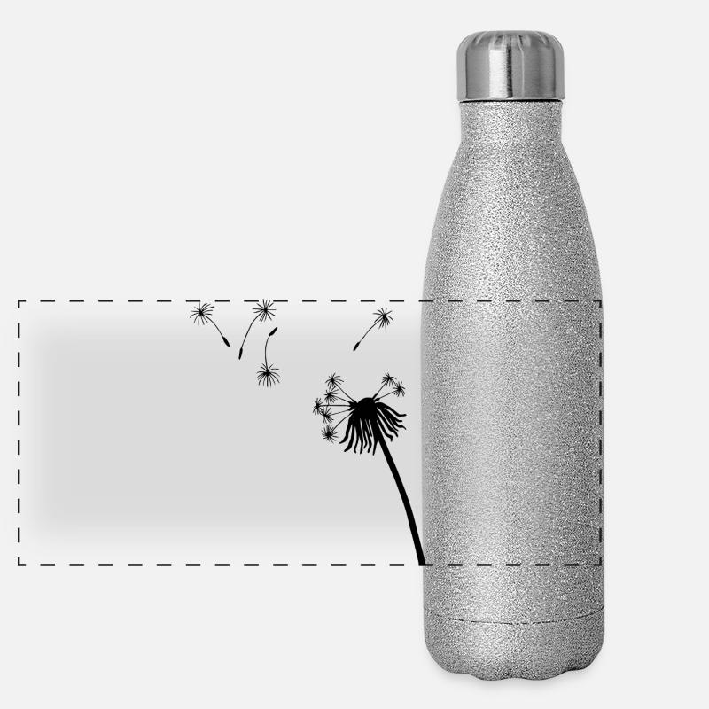 Pissenlit de Silhouette Gourde isotherme panoramique pailletée 500 ml