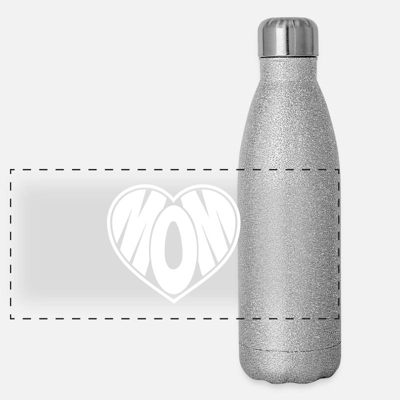 Mom Herz Mama Muttertag Mutterherz Panorama Glitzer Isolierflasche 500 ml