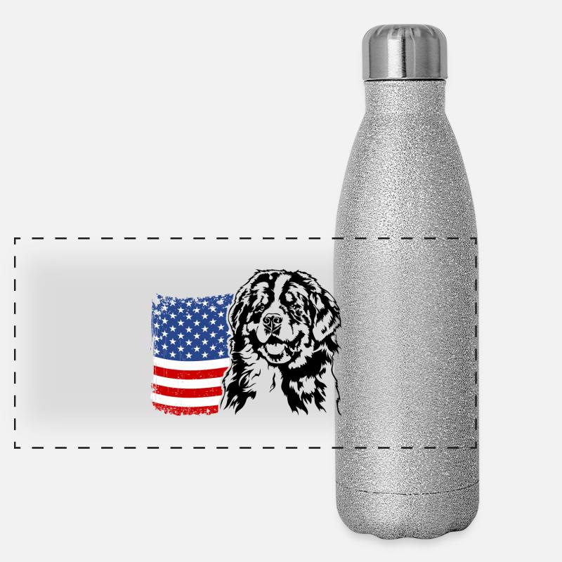 Bouvier Bernois US Amérique Drapeau Chiens Wilsigns Gourde isotherme panoramique pailletée 500 ml