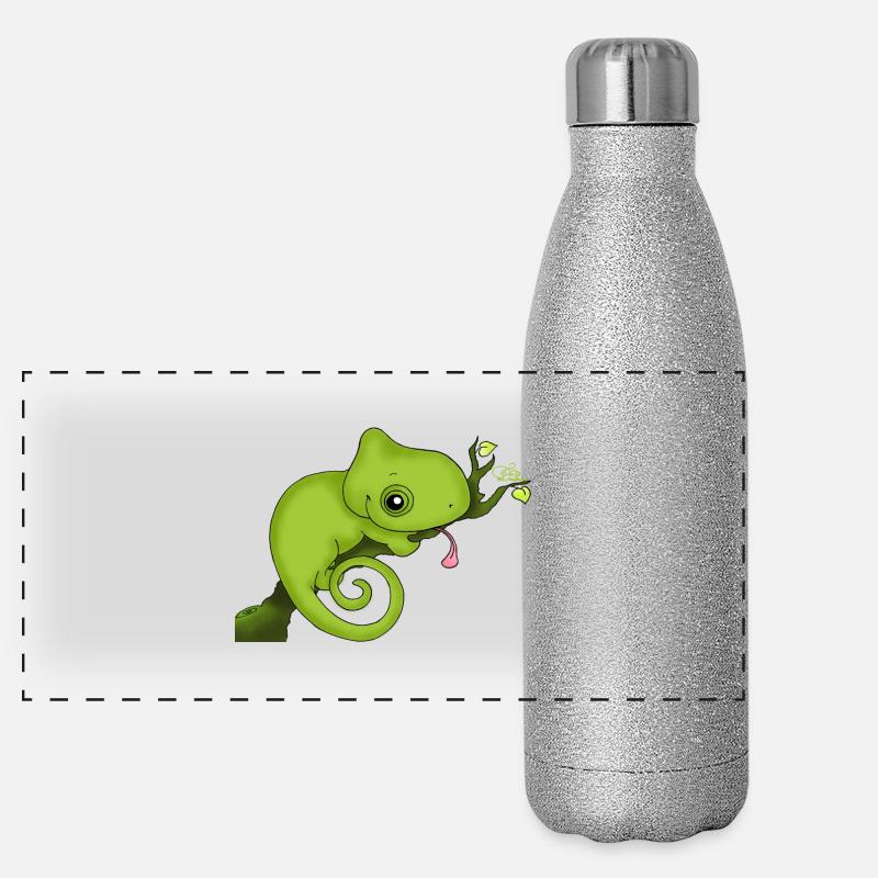 Charming Chamäleon Panorama Glitzer Isolierflasche 500 ml