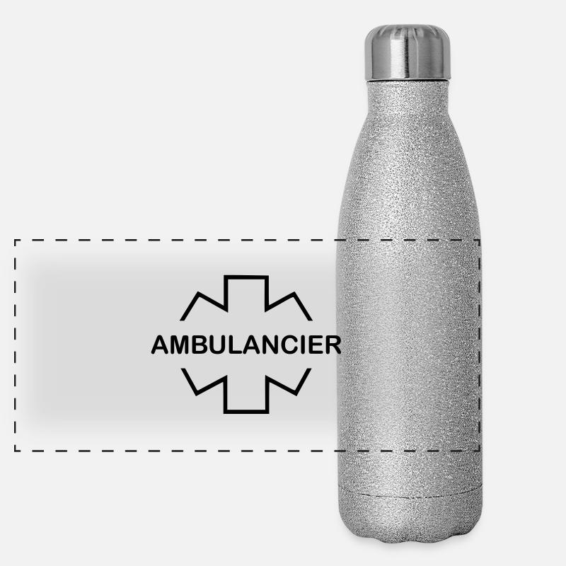 ambulancier entreprise logo Gourde isotherme panoramique pailletée 500 ml