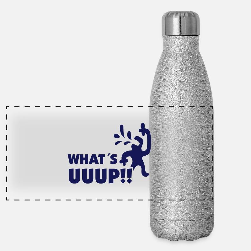 what_s_uuup_mono_50 - Panoramic Glitter Thermal Bottle 500 ml - silver glitter