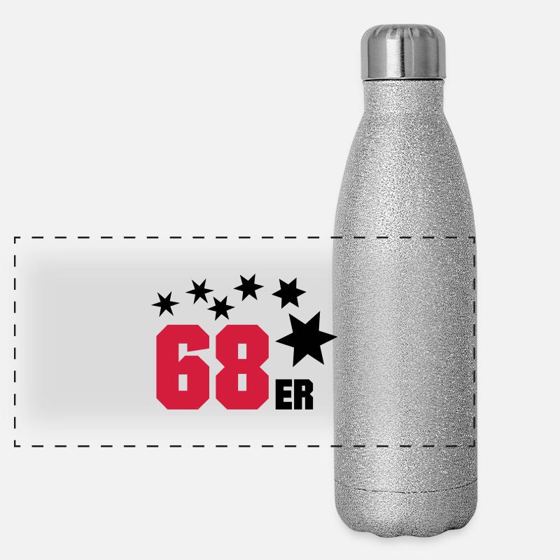 68er - Panorama Glitzer Isolierflasche 500 ml - Silber Glitzer