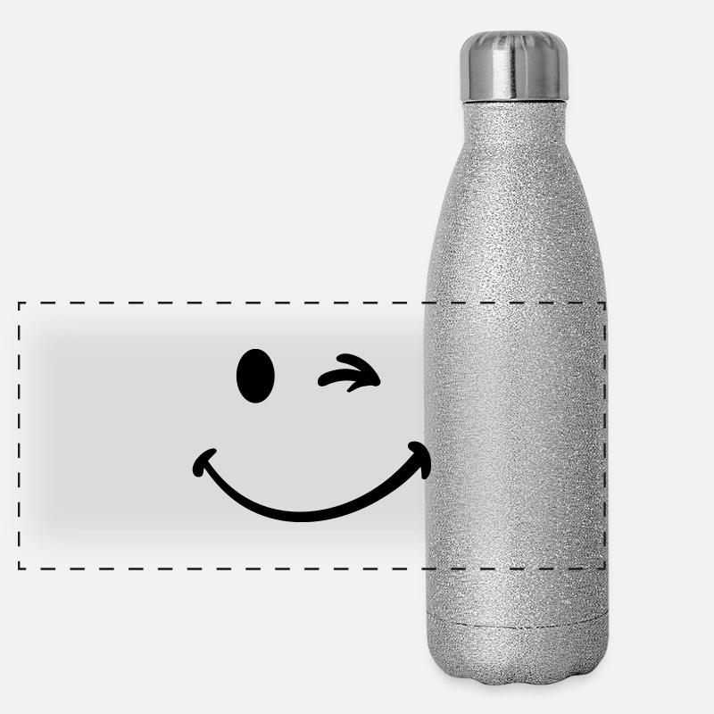 Smiley face Panorama Glitzer Isolierflasche 500 ml