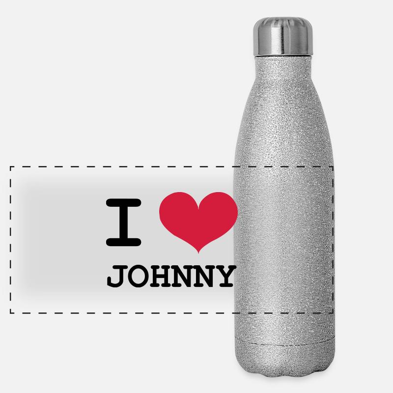 Ich liebe Johnny! Panorama Glitzer Isolierflasche 500 ml