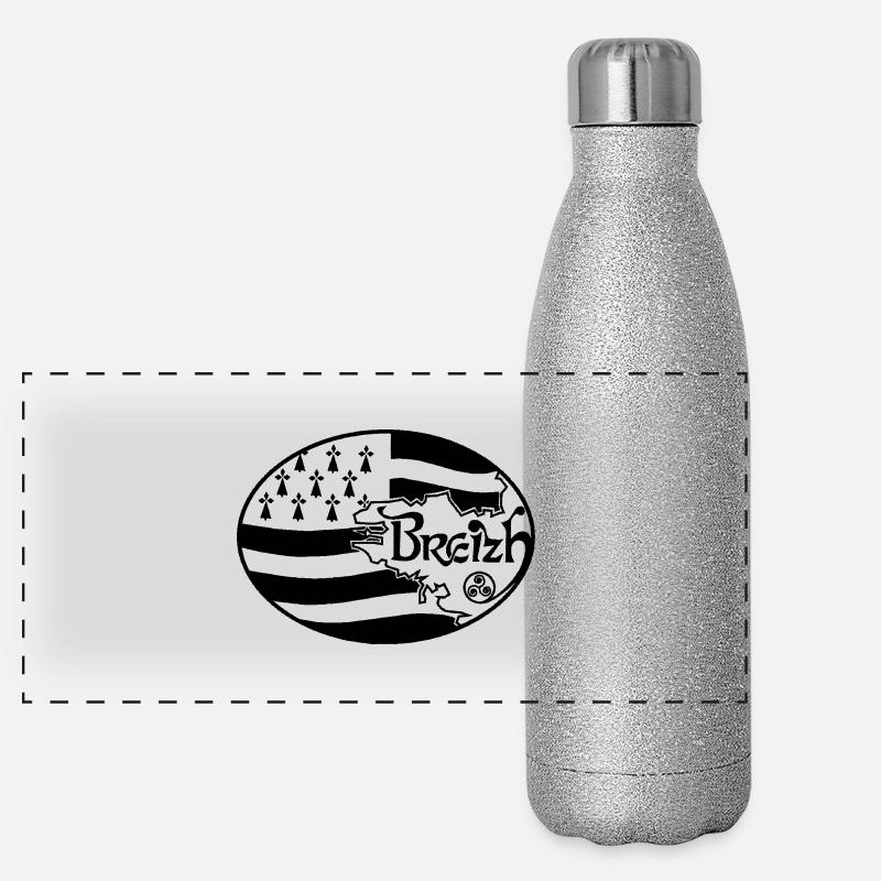 Oval Britannien Panorama Glitzer Isolierflasche 500 ml