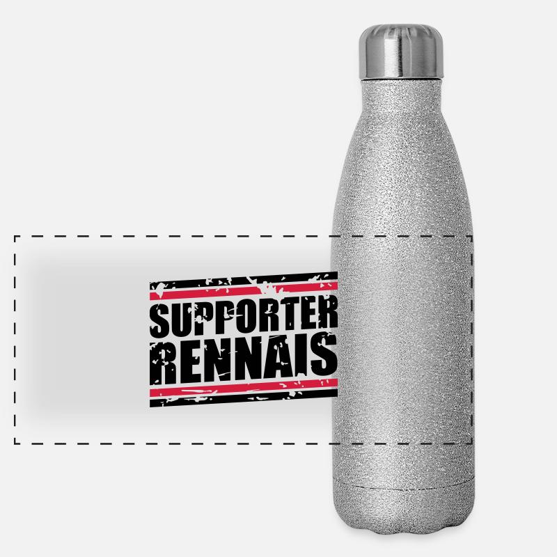 Weinlese-Bär Rennais Panorama Glitzer Isolierflasche 500 ml