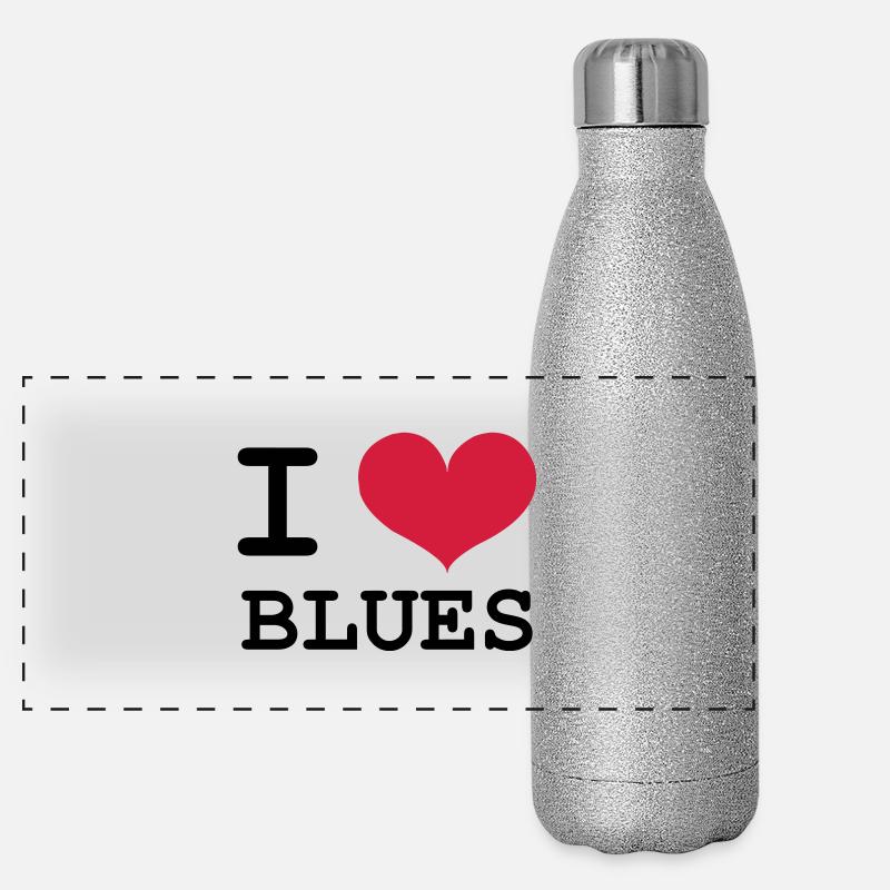 I Love Blues Panoramic Glitter Thermal Bottle 500 ml