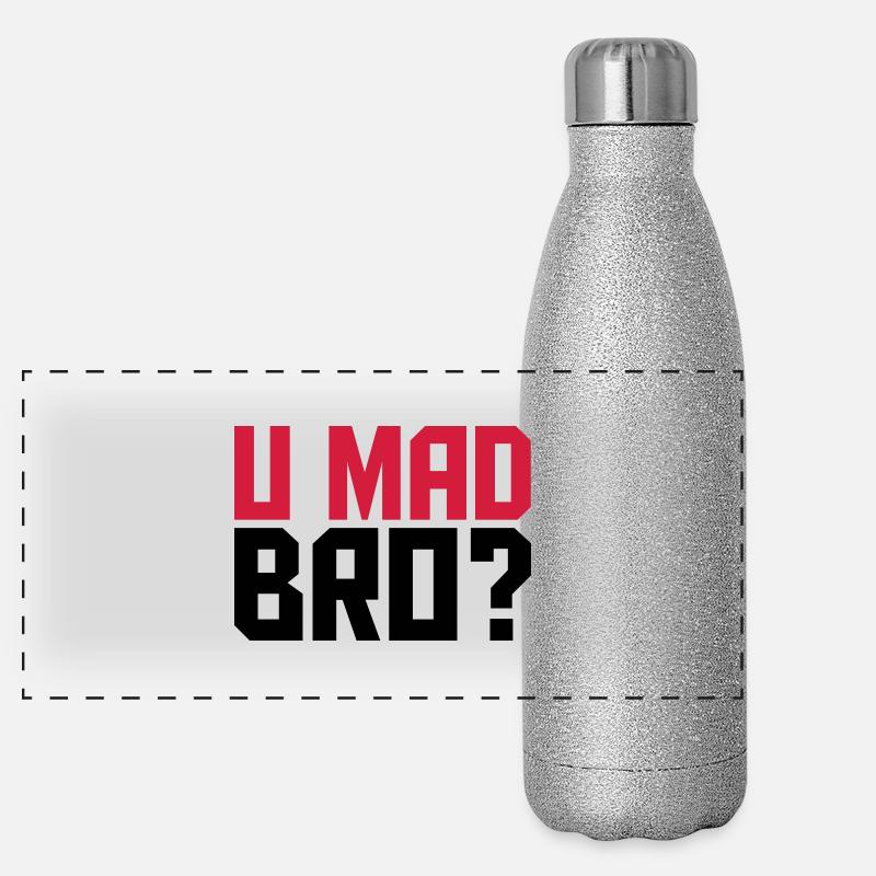 Cool U fou Bro texte Design Gourde isotherme panoramique pailletée 500 ml