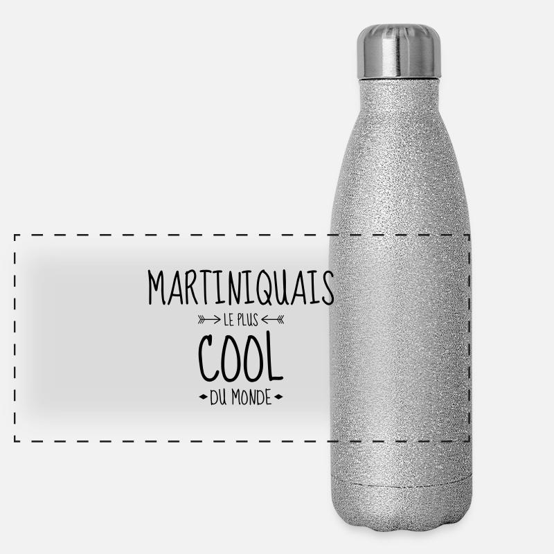 martinique / 972 / Frankreich / Karibik Panorama Glitzer Isolierflasche 500 ml