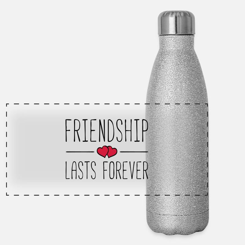 friendship lasts forever hearts Panorama Glitzer Isolierflasche 500 ml