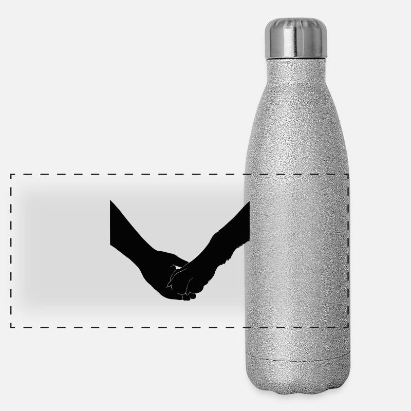 hand pfote Panorama Glitzer Isolierflasche 500 ml