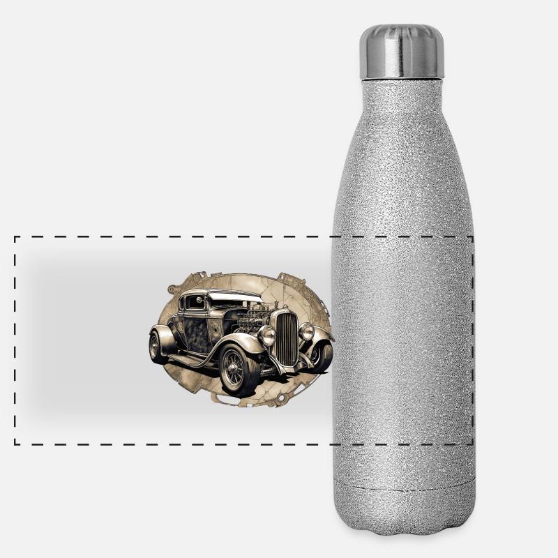 Hotrod Panorama Glitzer Isolierflasche 500 ml
