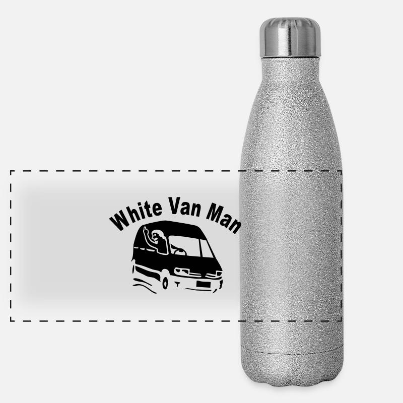 White Van Man For Dark Shirts Panoramic Glitter Thermal Bottle 500 ml