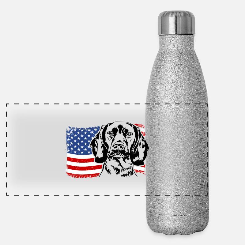 Bavarian Mountain Hound US Flag Wilsigns Panoramic Glitter Thermal Bottle 500 ml