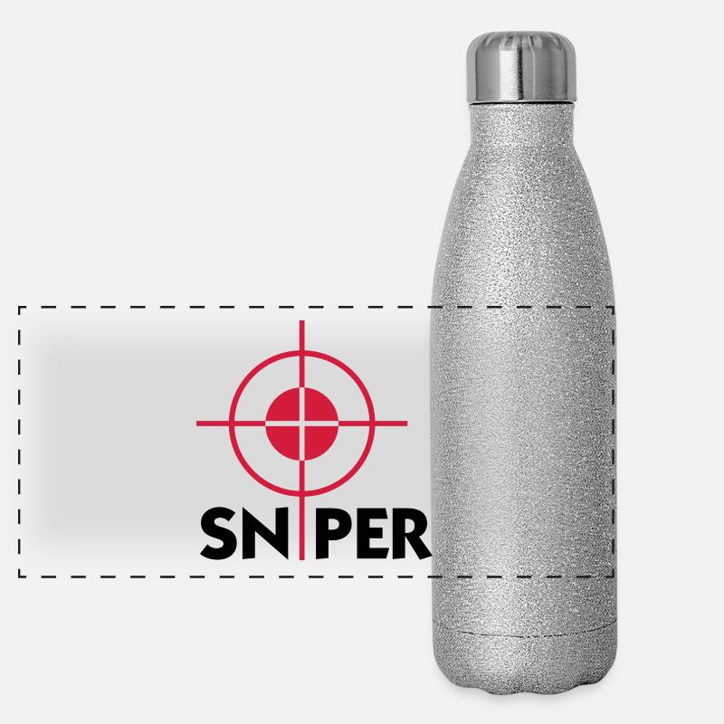 Ich bin ein Scharfschütze Panorama Glitzer Isolierflasche 500 ml