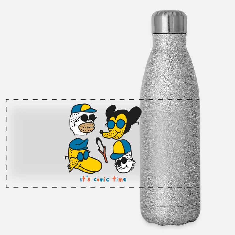 It´s Comic Time by Cheslo Panorama Glitzer Isolierflasche 500 ml