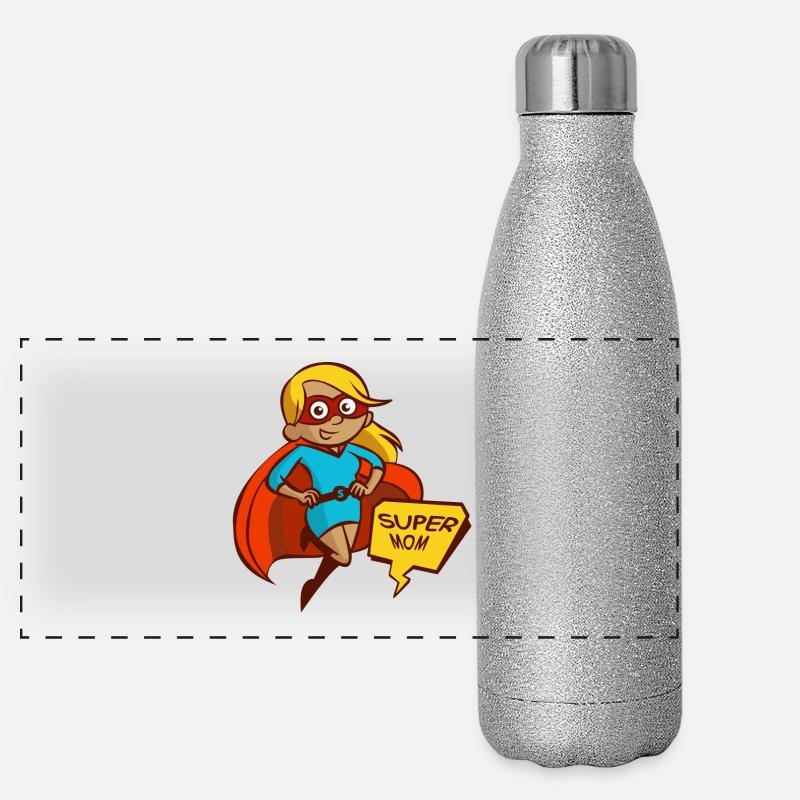 SUPER MAMAN Gourde isotherme panoramique pailletée 500 ml