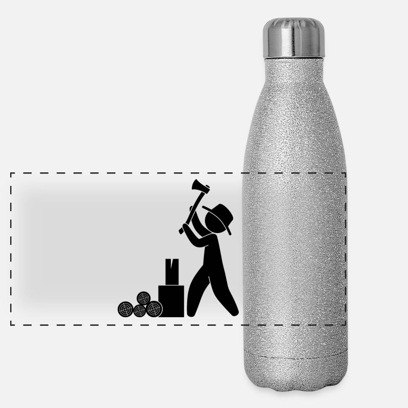 Hache de bûcheron Gourde isotherme panoramique pailletée 500 ml