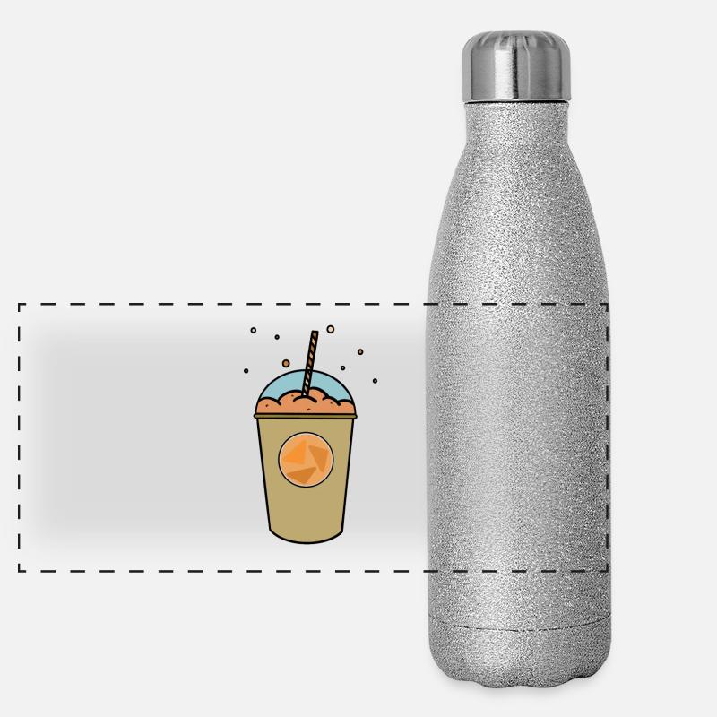 Oranger_Becher Panorama Glitzer Isolierflasche 500 ml