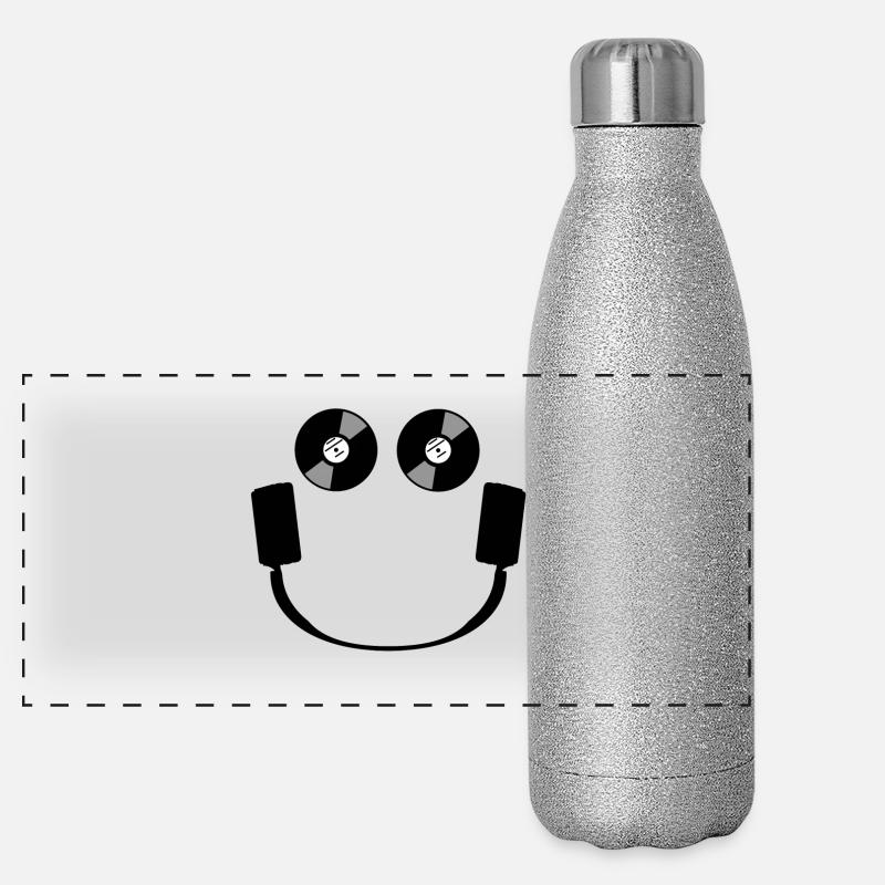 Smiley Kopfhörer Geschenk Idee Geburtstag T-Shirt Panorama Glitzer Isolierflasche 500 ml