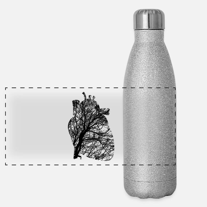 Herz Panorama Glitzer Isolierflasche 500 ml