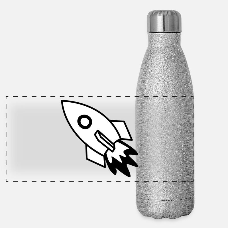 noir fusée Gourde isotherme panoramique pailletée 500 ml