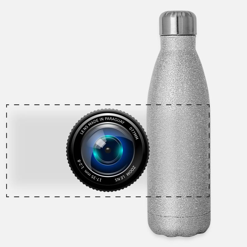 Camera lens - Panoramic Glitter Thermal Bottle 500 ml - silver glitter