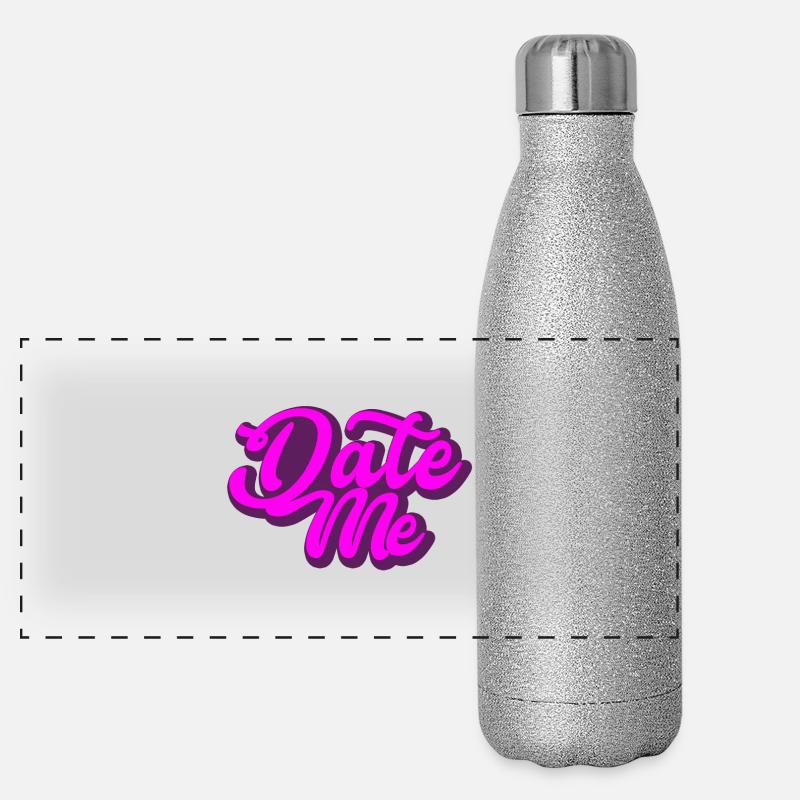 Date Me | Geschenk Panorama Glitzer Isolierflasche 500 ml
