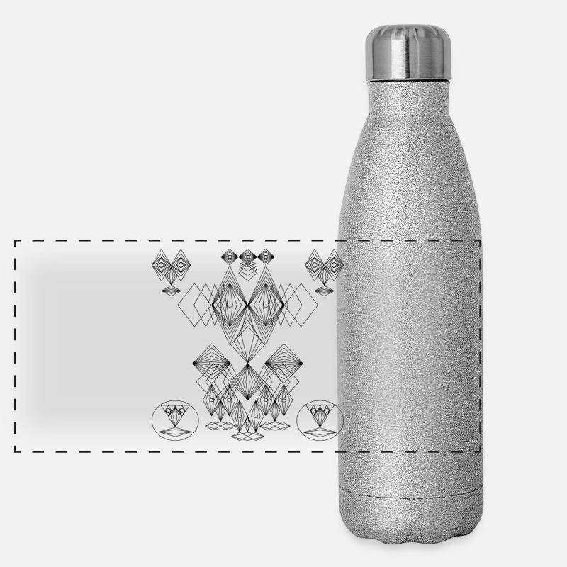 Abstraktes Design:Crazy Faces Art Panorama Glitzer Isolierflasche 500 ml