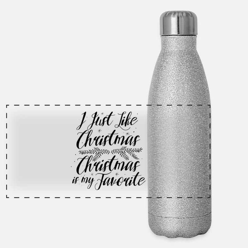 Weihnachten Mistelzweig Efeu Dezember Geschenk Panorama Glitzer Isolierflasche 500 ml
