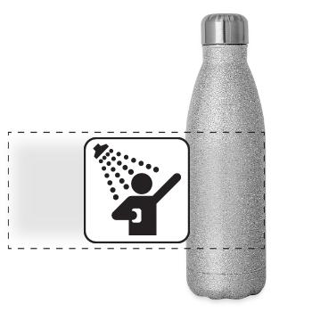 douche - Gourde isotherme panoramique pailletée 500 ml - paillettes argentées - Devant