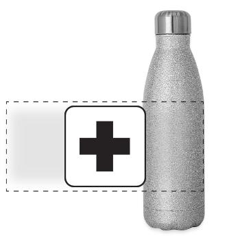 First aid - Panoramic Glitter Thermal Bottle 500 ml - silver glitter - Front