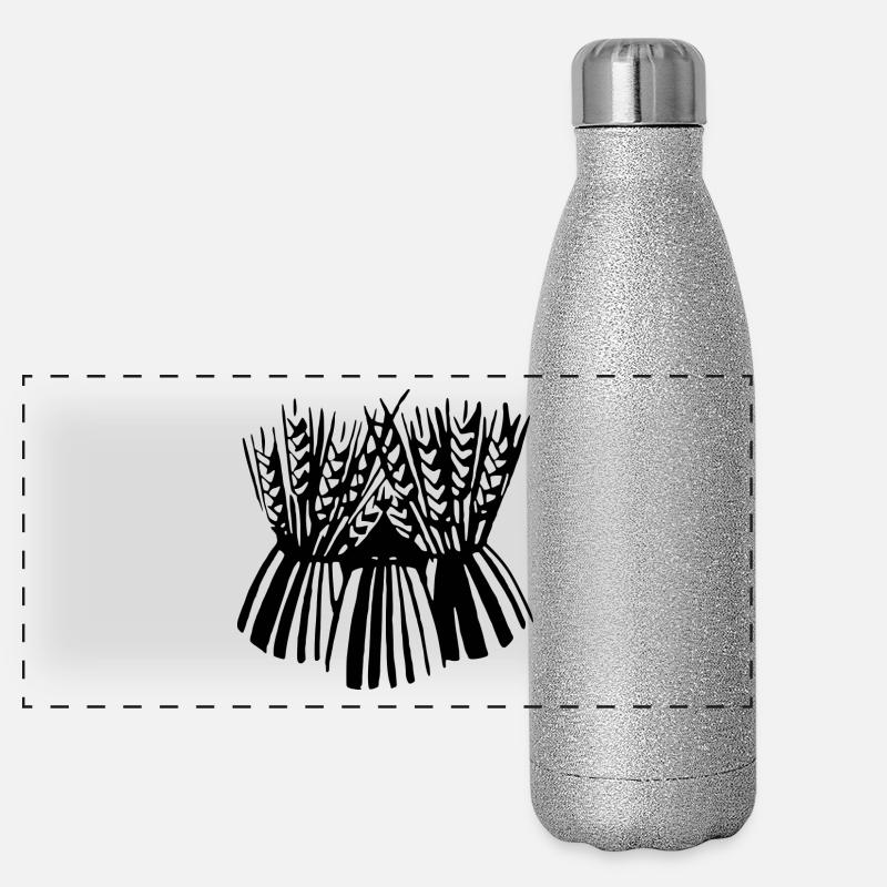 getreide corn cereal wheat weizen veggie gemuese v Panorama Glitzer Isolierflasche 500 ml