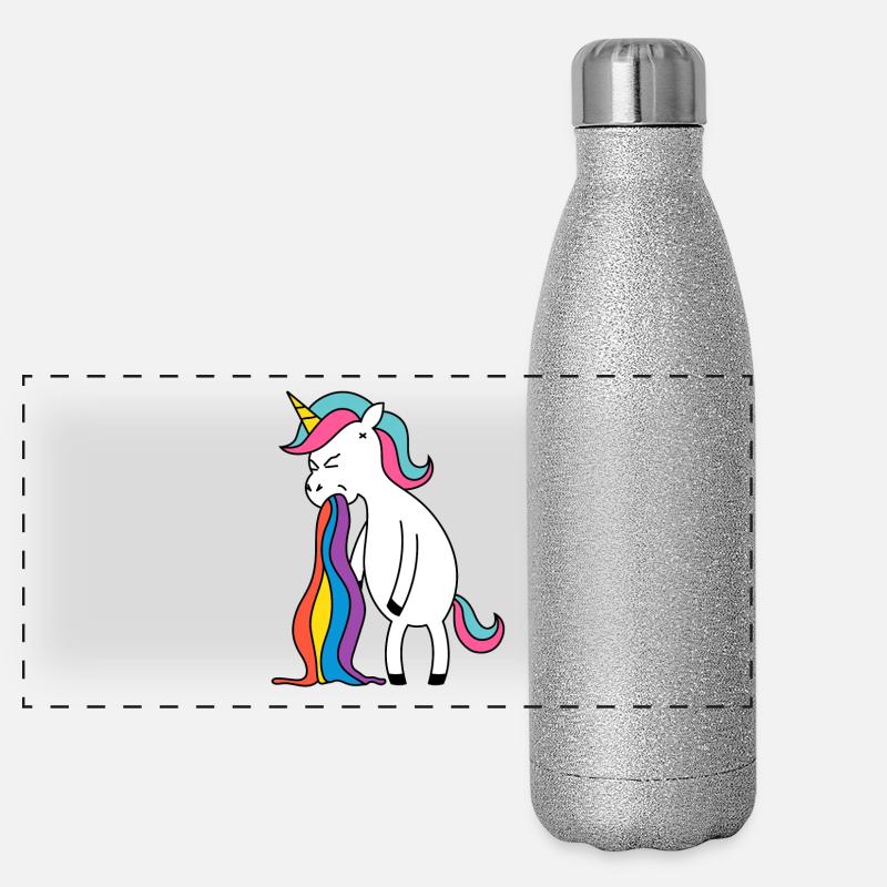 Licorne arc-en-Puke. Non Bock Lustlos suffocation Gourde isotherme panoramique pailletée 500 ml