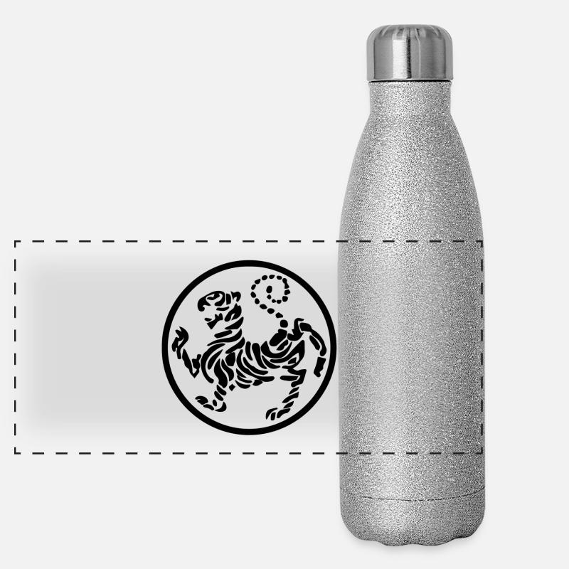 Karate - Panorama Glitzer Isolierflasche 500 ml - Silber Glitzer