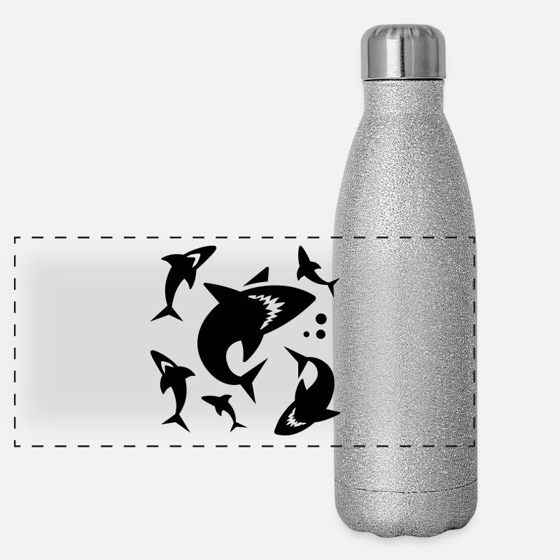 Hai - aileron de requin Gourde isotherme panoramique pailletée 500 ml