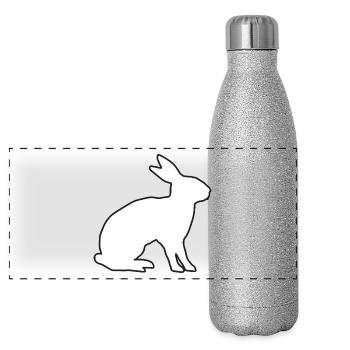 Lièvre - Gourde isotherme panoramique pailletée 500 ml - paillettes argentées - Devant