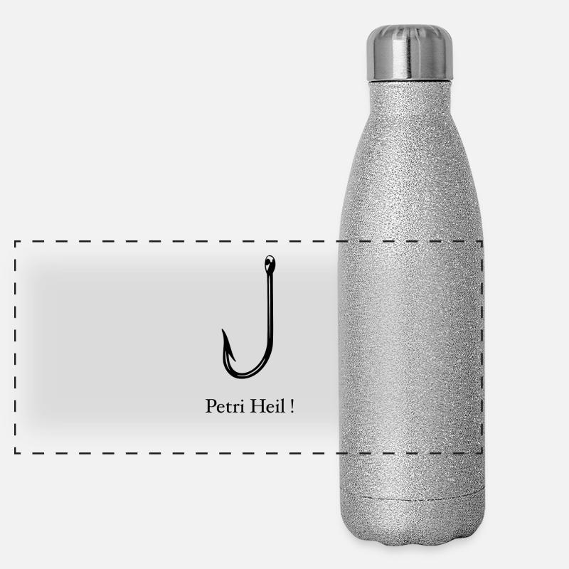 Petri Heil Angel Glück Geschenkidee Panorama Glitzer Isolierflasche 500 ml