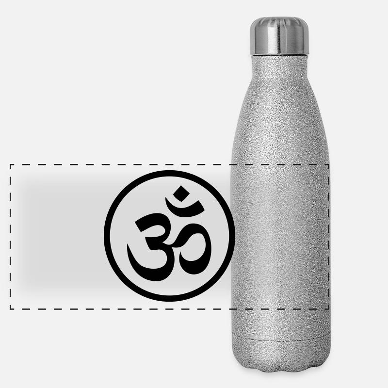 OM mantra symbol Panorama Glitzer Isolierflasche 500 ml