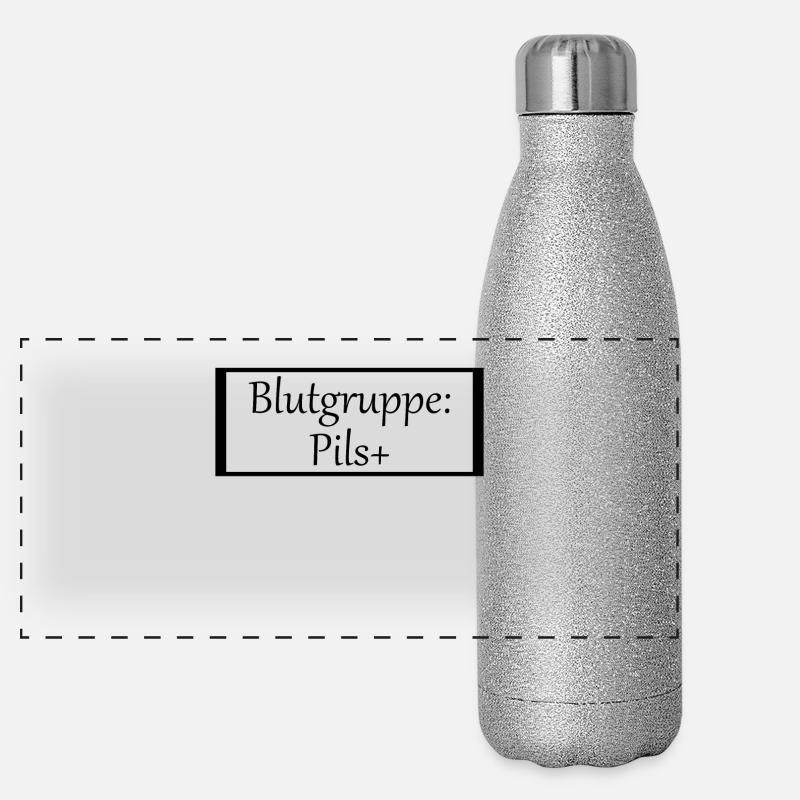 Blutgruppe Pils Panorama Glitzer Isolierflasche 500 ml