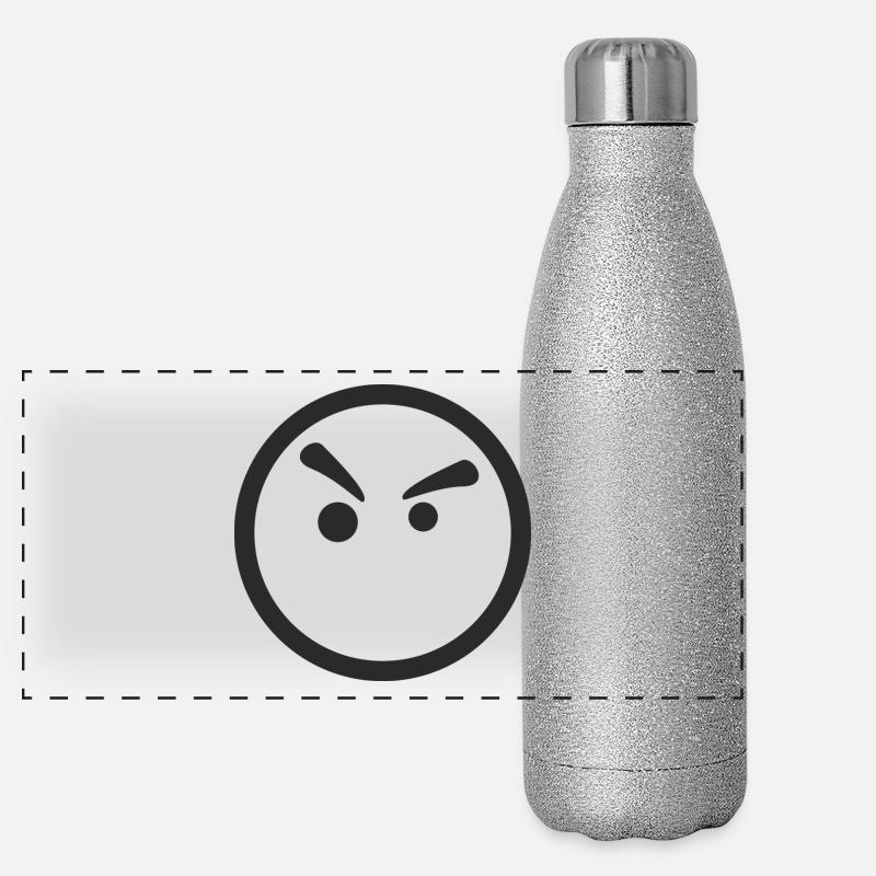 Smiley en colère Gourde isotherme panoramique pailletée 500 ml