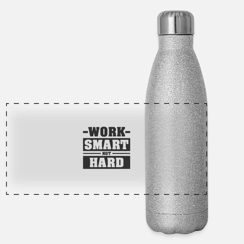 WORK SMART NOT HARD | MOTIVATION Panorama Glitzer Isolierflasche 500 ml