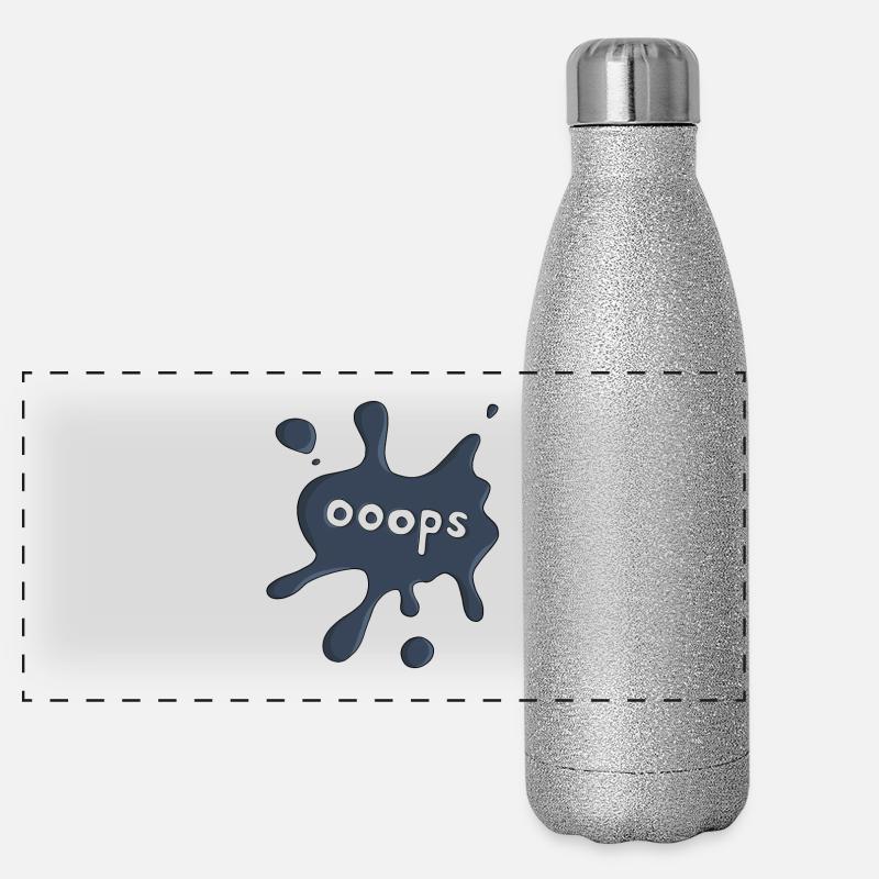 Stain ooops dark blue Panoramic Glitter Thermal Bottle 500 ml