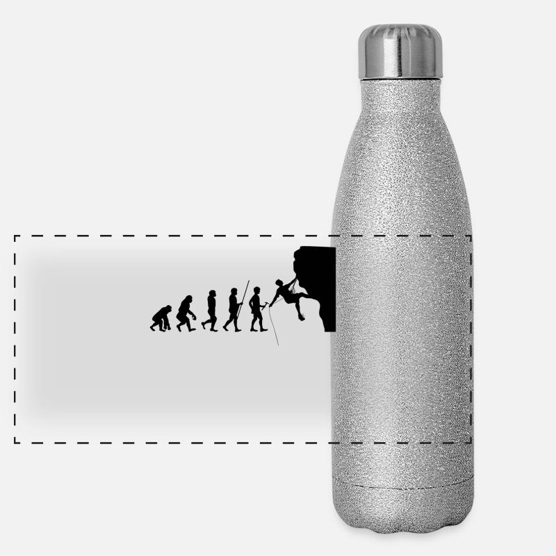 Evolution to sportsman t-shirt gift climbing Panoramic Glitter Thermal Bottle 500 ml